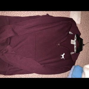 Vs pink half zip up maroon